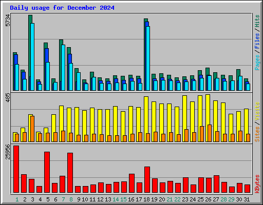 Daily usage for December 2024